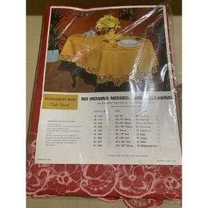 70s Tablecloth Montgomery Ward Style House 52 x 70 Oblong Red USA DUPONT